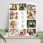 Liebe 10 FotoCollage Künstlicher Leinwanddruck<br><div class="desc">Ein modernes Foto Collage Imitate Leinwand gedruckt,  um Ihre Familie,  Liebsten,  Freunde,  Haustiere oder besondere Veranstaltung zu feiern. Personalisieren Sie mit 10 Fotos. "LIEBE" ist in der Mitte in elegantem Text niedergeschrieben.</div>