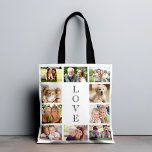 Liebe 10 FotoCollage Tasche<br><div class="desc">Ein Foto Collage Tote Tasche zu feiern Ihre Familie,  Freunde,  Haustiere,  etc. Personalisieren Sie mit zehn Fotos. "LIEBE" steht in der Mitte in eleganter Typografie.</div>