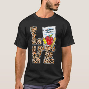 Liebe 1. Klasse Lehrer Anerkennung Leopard Rücken T-Shirt