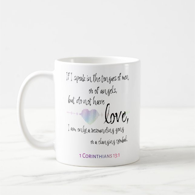 Liebe 1 Korinther 13:1 Kaffeetasse (Links)