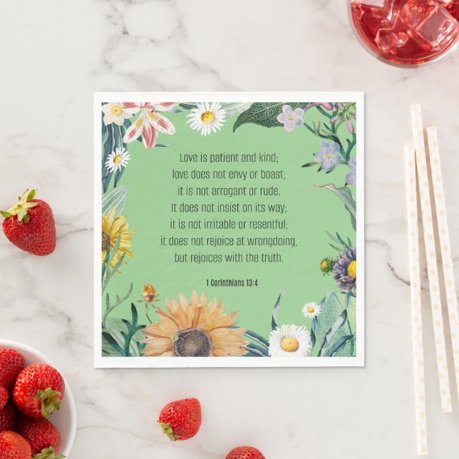Liebe, 1 Korinther 13:4, Serviette (Beispiel)