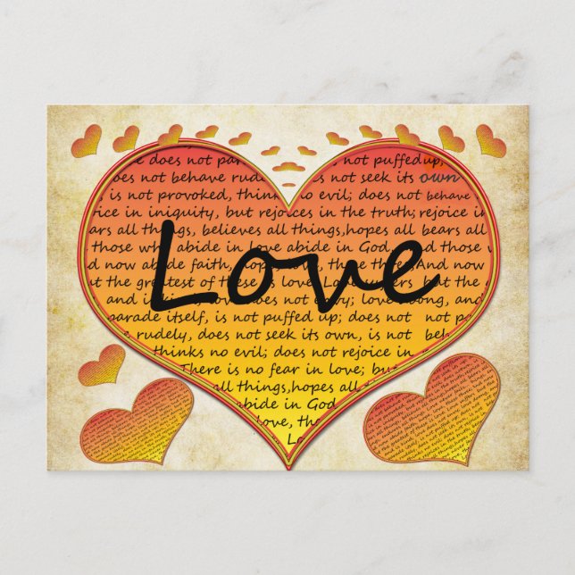 Liebe 1 Korinther 13 Herz Postkarte (Vorderseite)