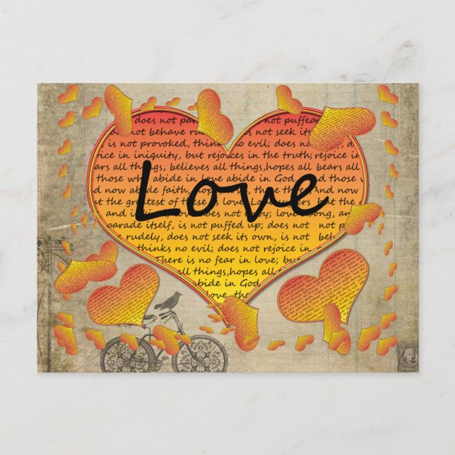 Liebe 1 Korinther 13 Herz Postkarte (Vorderseite)