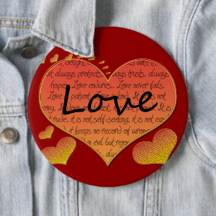 Liebe 1 Korinther 13 Herzen Button