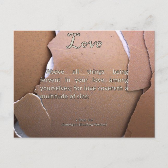 Liebe 1 Peter 4-8 Postkarte (Vorderseite)
