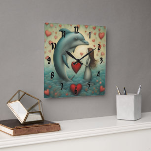 LIEBE 1 QUADRATISCHE WANDUHR