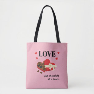 Liebe 1 Schokolade zu einem zeitgenössischen Zitat Tasche