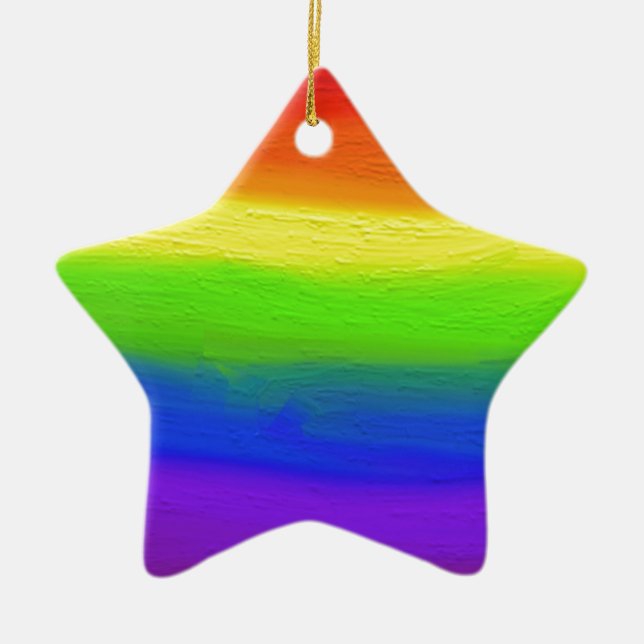 LIEBE 2016 = LIEBE Regenbogen Keramik Ornament (Vorne)