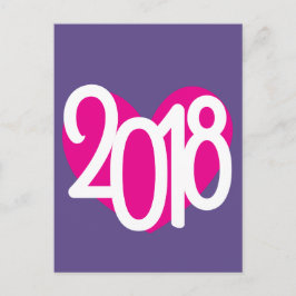 Liebe 2018 rosa Herzkarte Postkarte