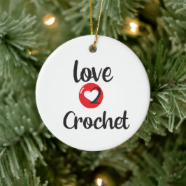 Liebe 2 Crochet Keramik Ornament