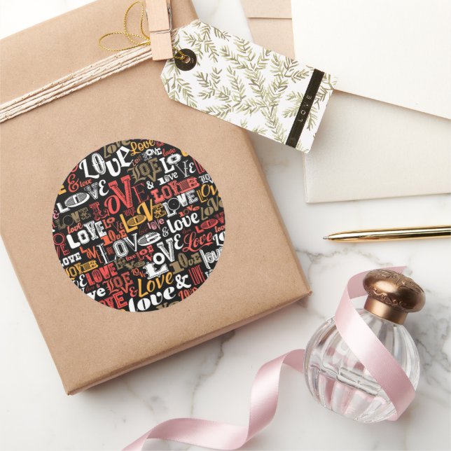 Liebe 2 runder aufkleber (Schenken)