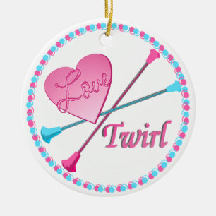 Liebe 2 Twirl Foto Keramik Ornament