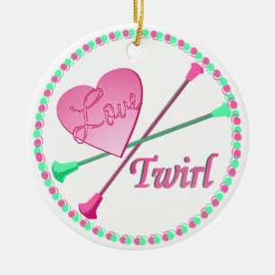 Liebe 2 Twirl Foto Keramikornament