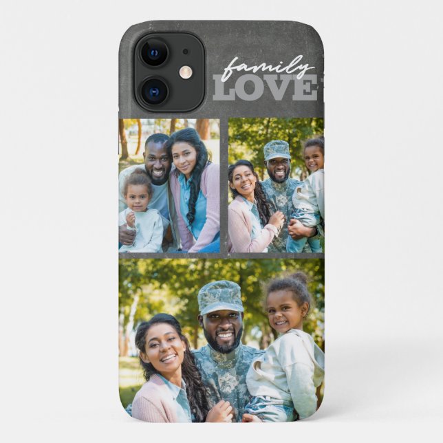 Liebe 3 Foto Collage Chalkboard Trendy Case (Rückseite)