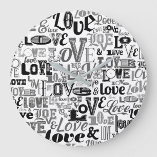 LIEBE 3 GROßE WANDUHR