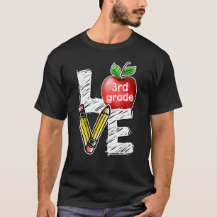 Liebe 3. Klasse Apple zurück zum Schullehrer T-Shirt