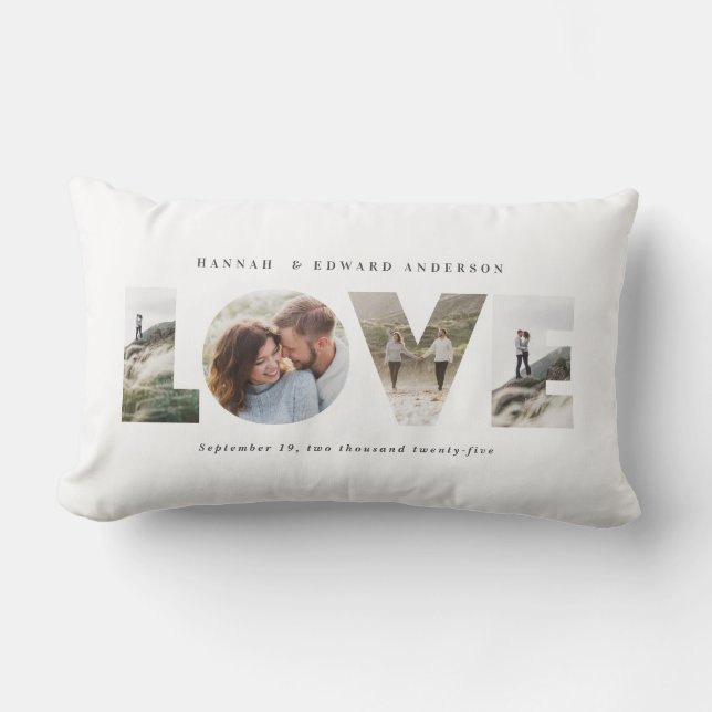 Liebe 4 Foto Modernes Geschenk Servin Lendenkissen (Vorderseite)