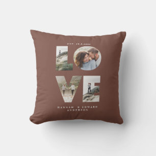 Liebe 4 Foto Modernes personalisiertes Geschenk Kissen