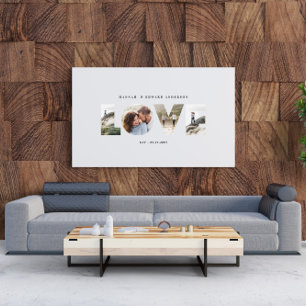 Liebe 4 Foto Modernes, personalisiertes Geschenk Leinwanddruck