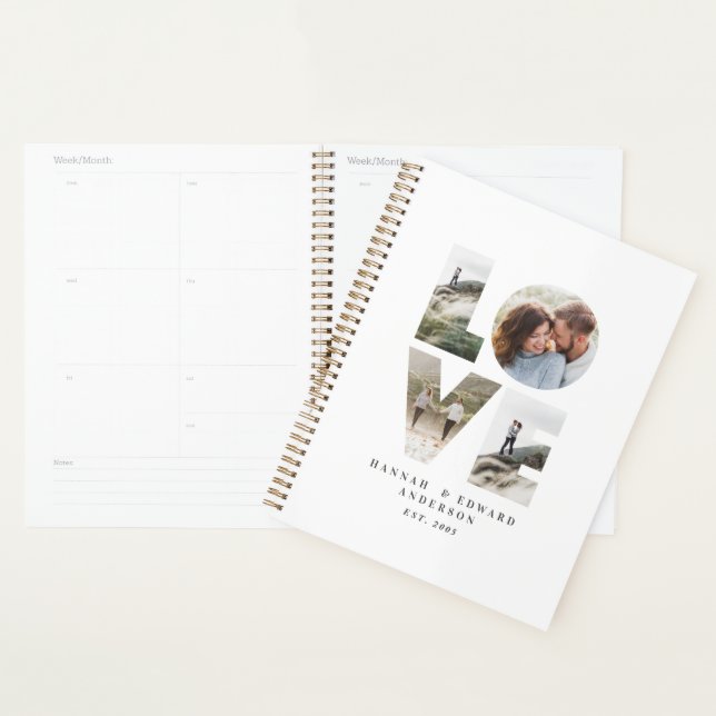 Liebe 4 Foto Modernes personalisiertes Geschenk Planer (Anzeige)