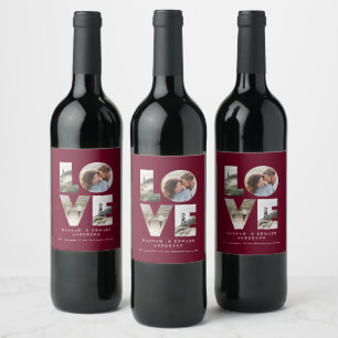 Liebe 4 Foto personalisierte Bordeaux Weinetikett