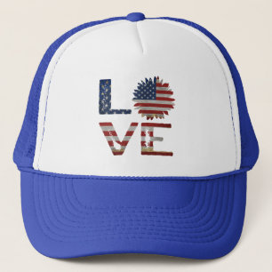 LIEBE 4. JULI PATRIOTIC GIFT TRUCKER HAT TRUCKERKAPPE
