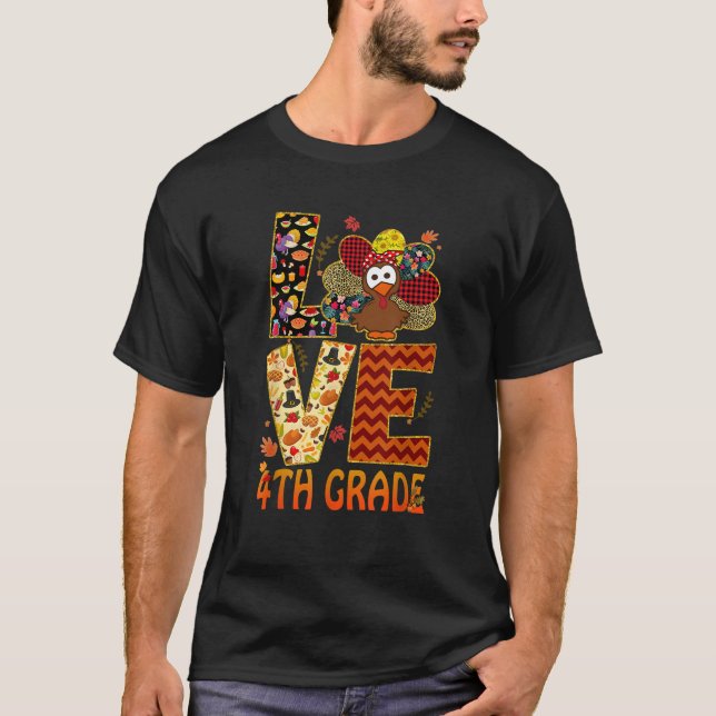 Liebe 4. Klasse Lehrer Türkei Herbst Herbst Thanks T-Shirt (Vorderseite)
