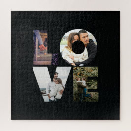 LIEBE - 4 Paare/Familienfoto Collage Solid Black