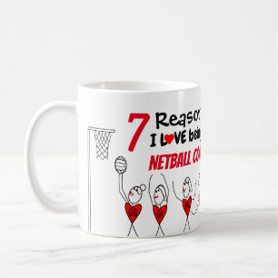Liebe 7 Grund-I, die ein Netball-Zug ist Kaffeetasse