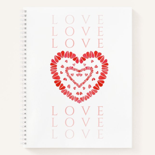 LIEBE 8.5x11 Spiral-Notebook Notizbuch (Vorderseite)
