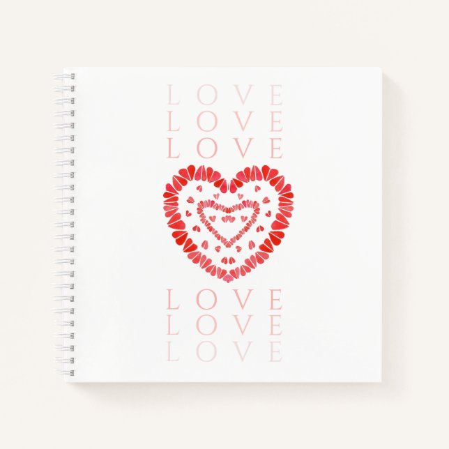 LIEBE 8.5x8.5 SpiralNotebook Notizbuch (Vorderseite)