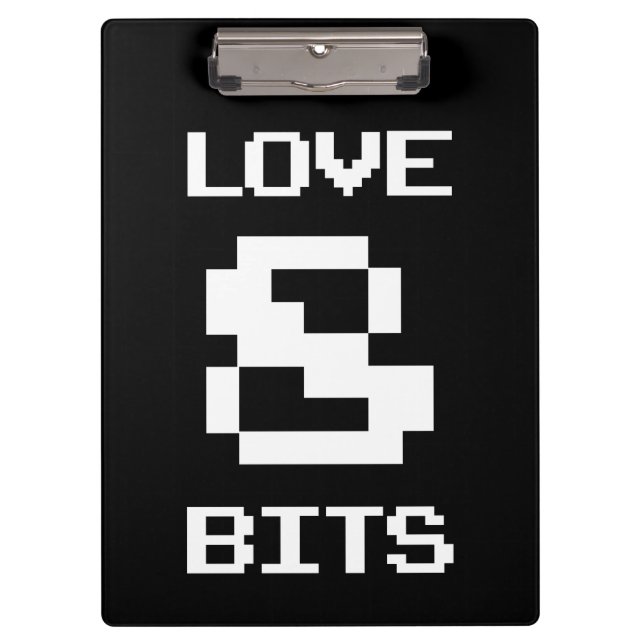 Liebe 8 Bits Klemmbrett (Vorderseite)