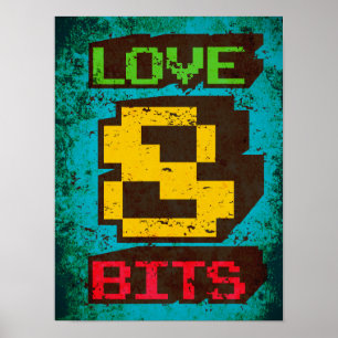 Liebe 8 Bits Poster