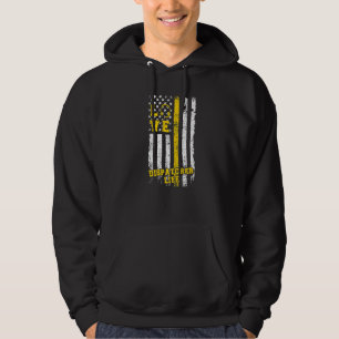 Liebe 911 Dispatcher Leben Amerikanische Flagge 91 Hoodie