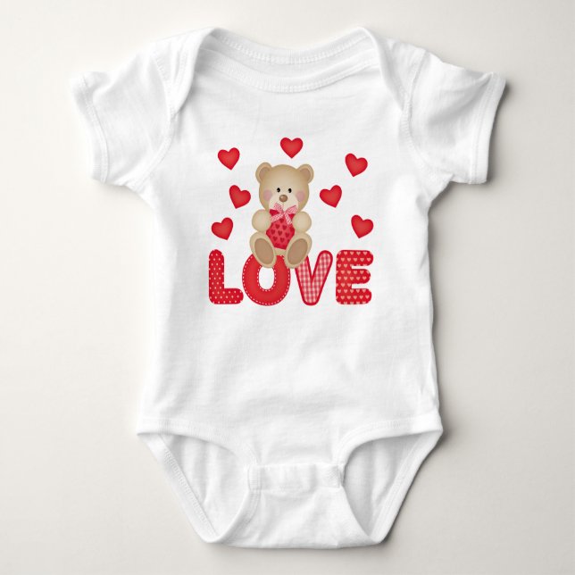Liebe A Bear Baby Jersey Bodysuit Baby Strampler (Vorderseite)