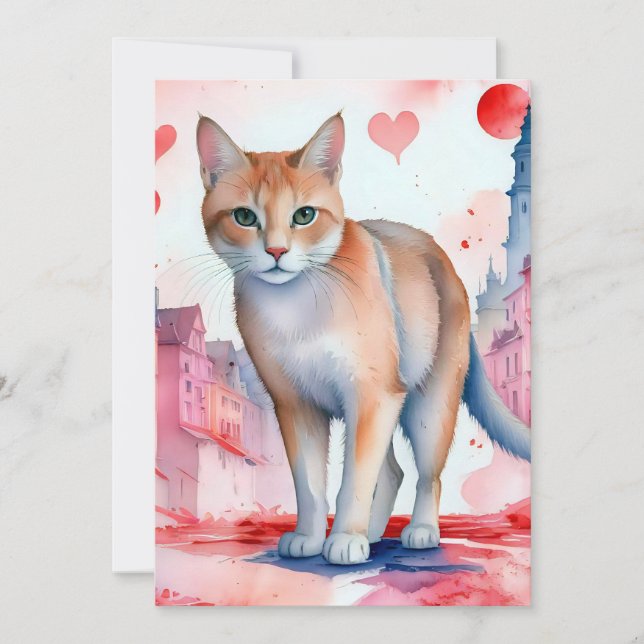 Liebe a Cat Feiertagskarte (Vorderseite)