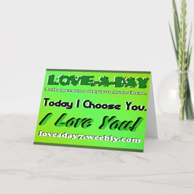 Liebe A Day Grußkarte flo Green Karte (Vorderseite)
