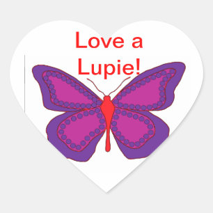 Liebe A Lupie Herz-Aufkleber