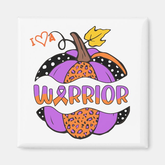 Liebe a Warrior Pumpkin - Lila Magnet (Vorne)