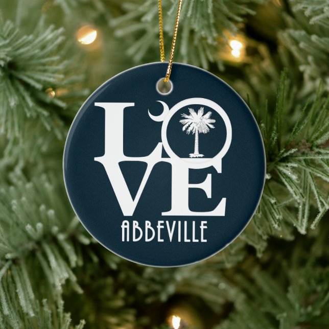 LIEBE Abbeville South Carolina Keramik Ornament (Baum)