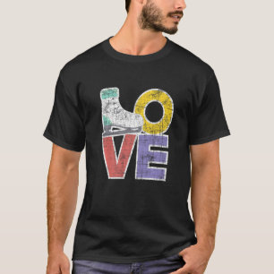Liebe Abbildung Ice Skaten Skate Tanztanzer T-Shirt