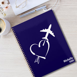 Liebe & Abenteuer, Herz mit Pfeil und Flugzeug, Bl Planer