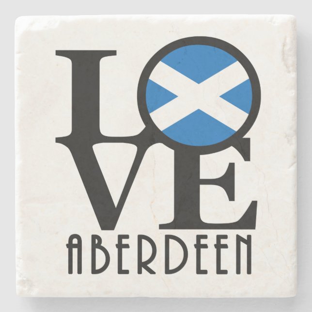 LIEBE Aberdeen Scotland Steinuntersetzer (Vorderseite)