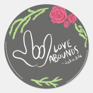 Liebe Abounds Floral ASL Aufkleber