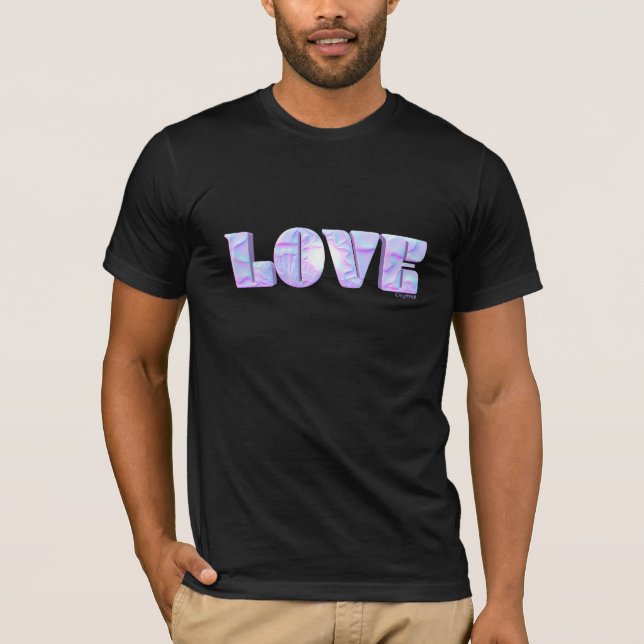 LIEBE Abstrakt, modern grafisch, Cooler schwarzer  T-Shirt (Vorderseite)