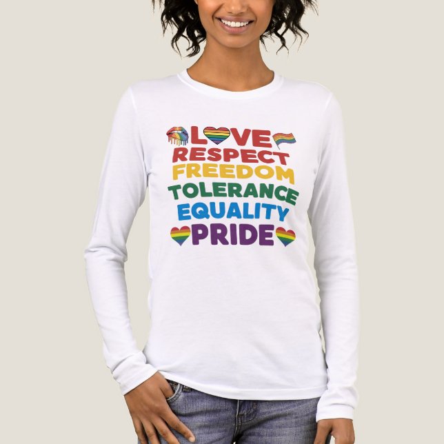 LIEBE ACHTUNG DER GLEICHHEIT DES FREIEN PRIDE Tri-Blend SHIRT (Vorderseite)
