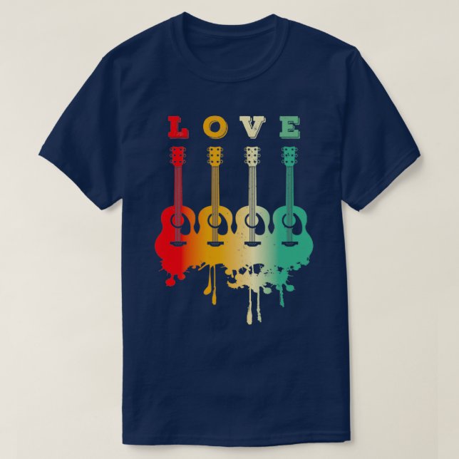 Liebe Acoustic Gitarre Acoustic Gitarrist Gift A T-Shirt (Design vorne)