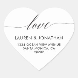 Liebe-Adressenaufkleber, Hochzeitsticker, Hochzeit Herz-Aufkleber