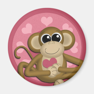 Liebe-Affe-Rosamagnet Magnet