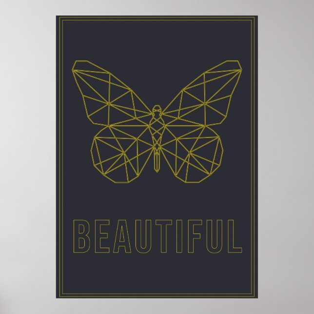 Liebe-Affirmation-Poster Origami-Schmetterling Poster (Vorne)